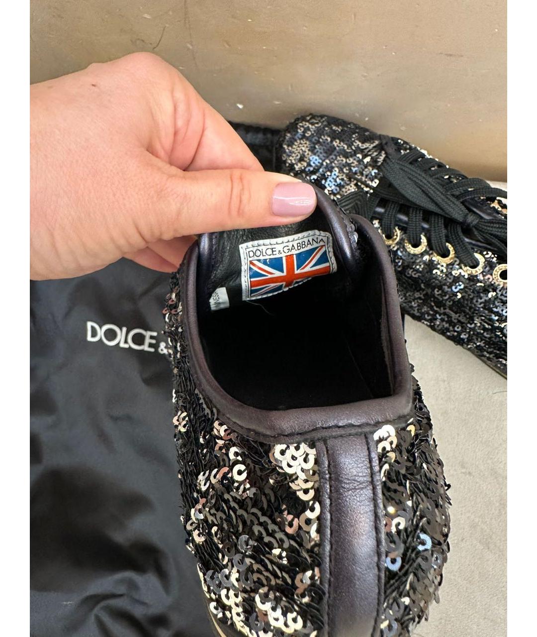 DOLCE&GABBANA Черные кеды, фото 4
