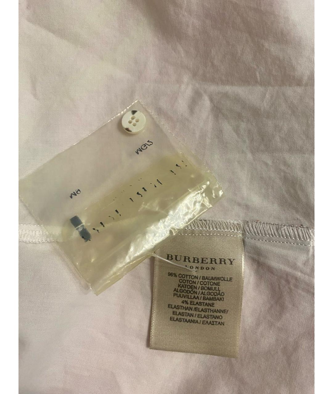 BURBERRY Белая хлопковая рубашка, фото 4
