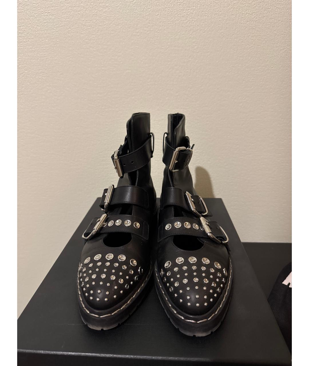 MCQ ALEXANDER MCQUEEN Черные кожаные ботинки, фото 2