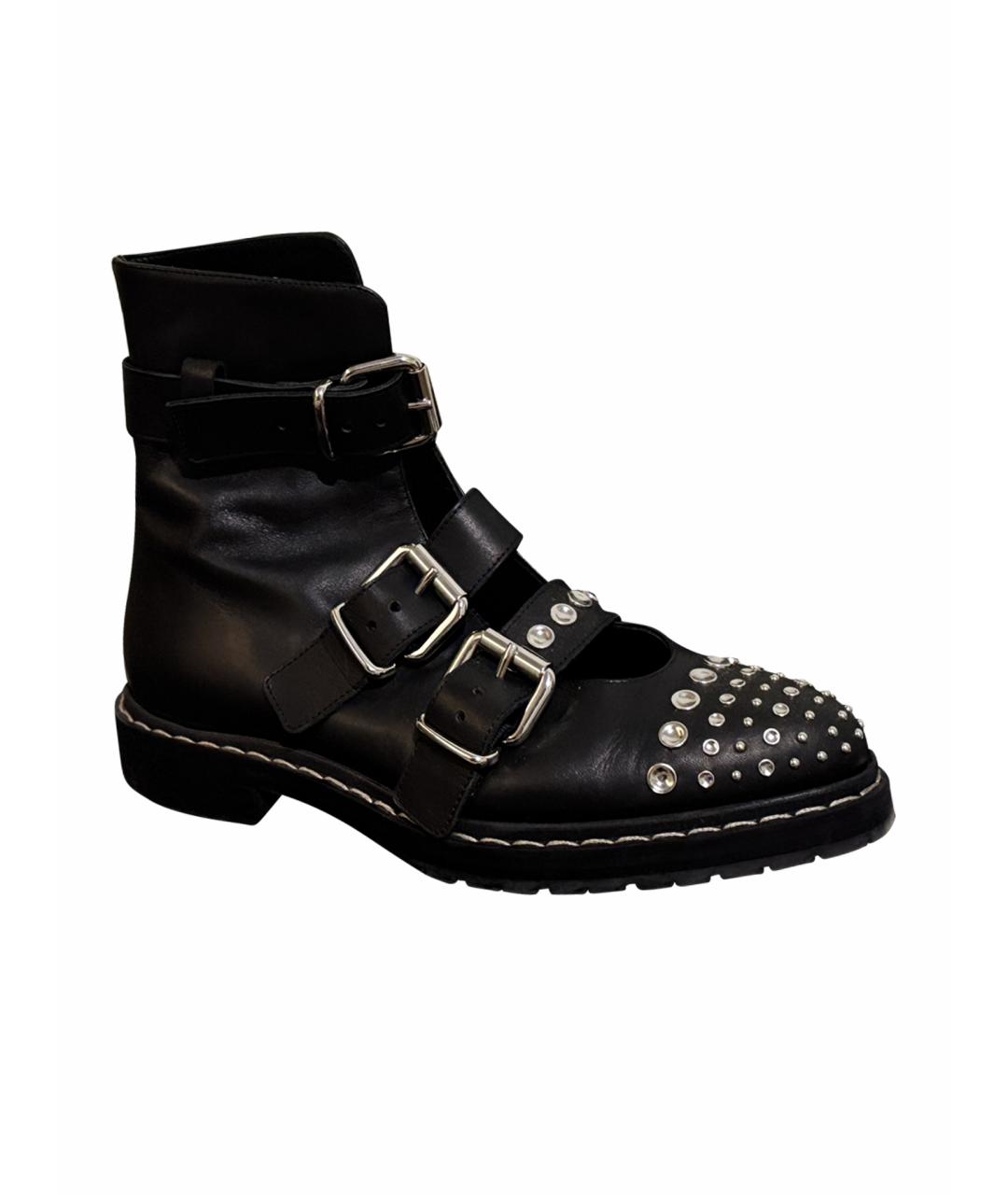 MCQ ALEXANDER MCQUEEN Черные кожаные ботинки, фото 1