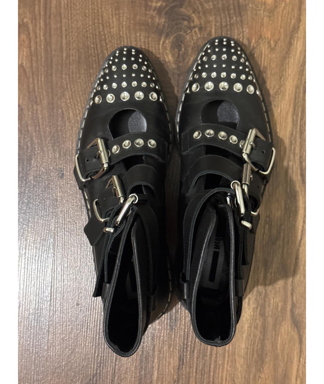 MCQ ALEXANDER MCQUEEN Черные кожаные ботинки, фото 3