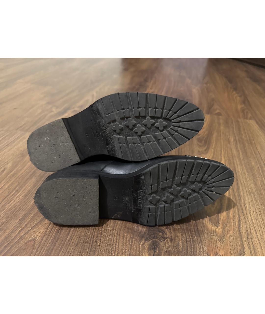 MCQ ALEXANDER MCQUEEN Черные кожаные ботинки, фото 5