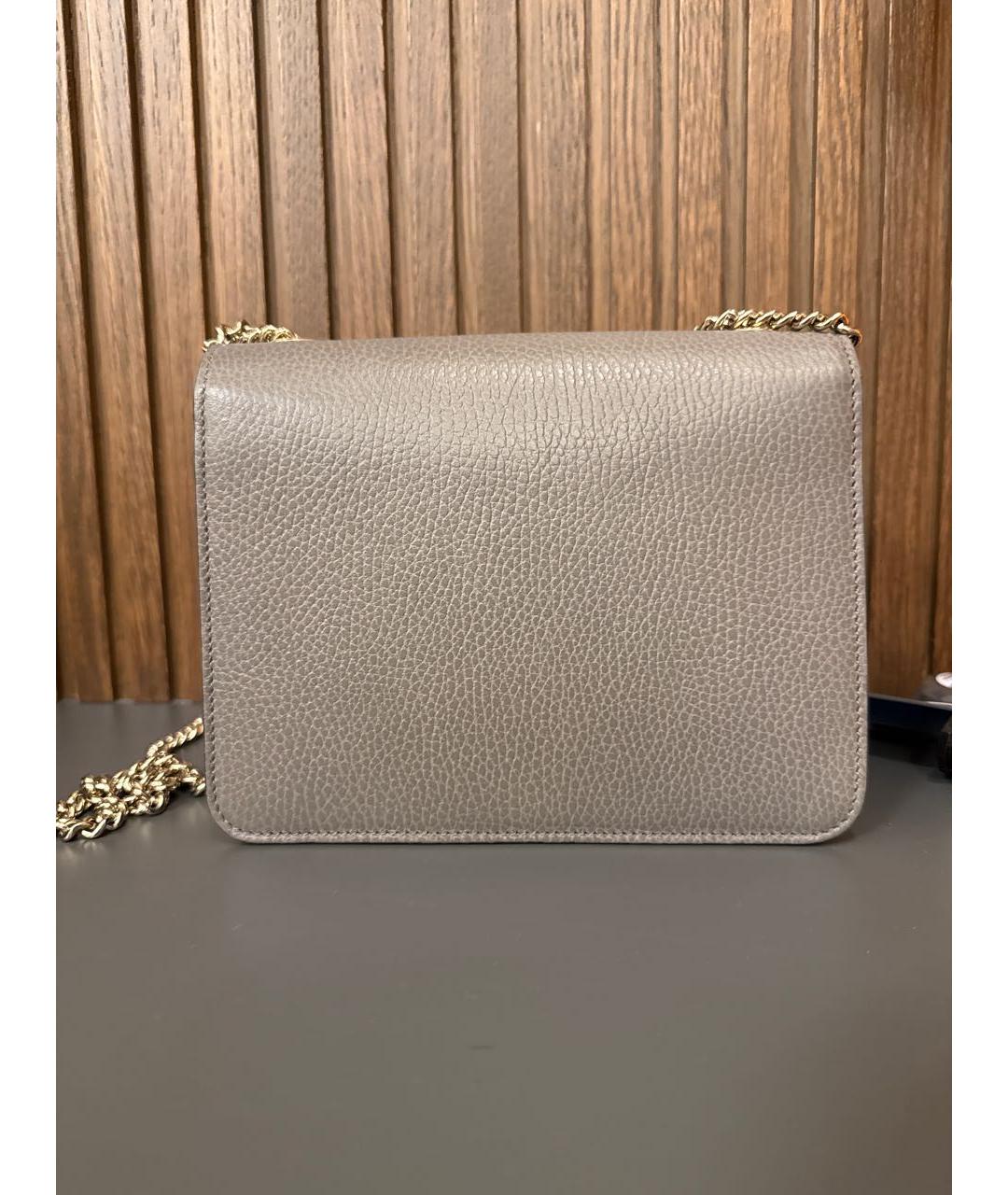 GUCCI Антрацитовая кожаная сумка через плечо, фото 3
