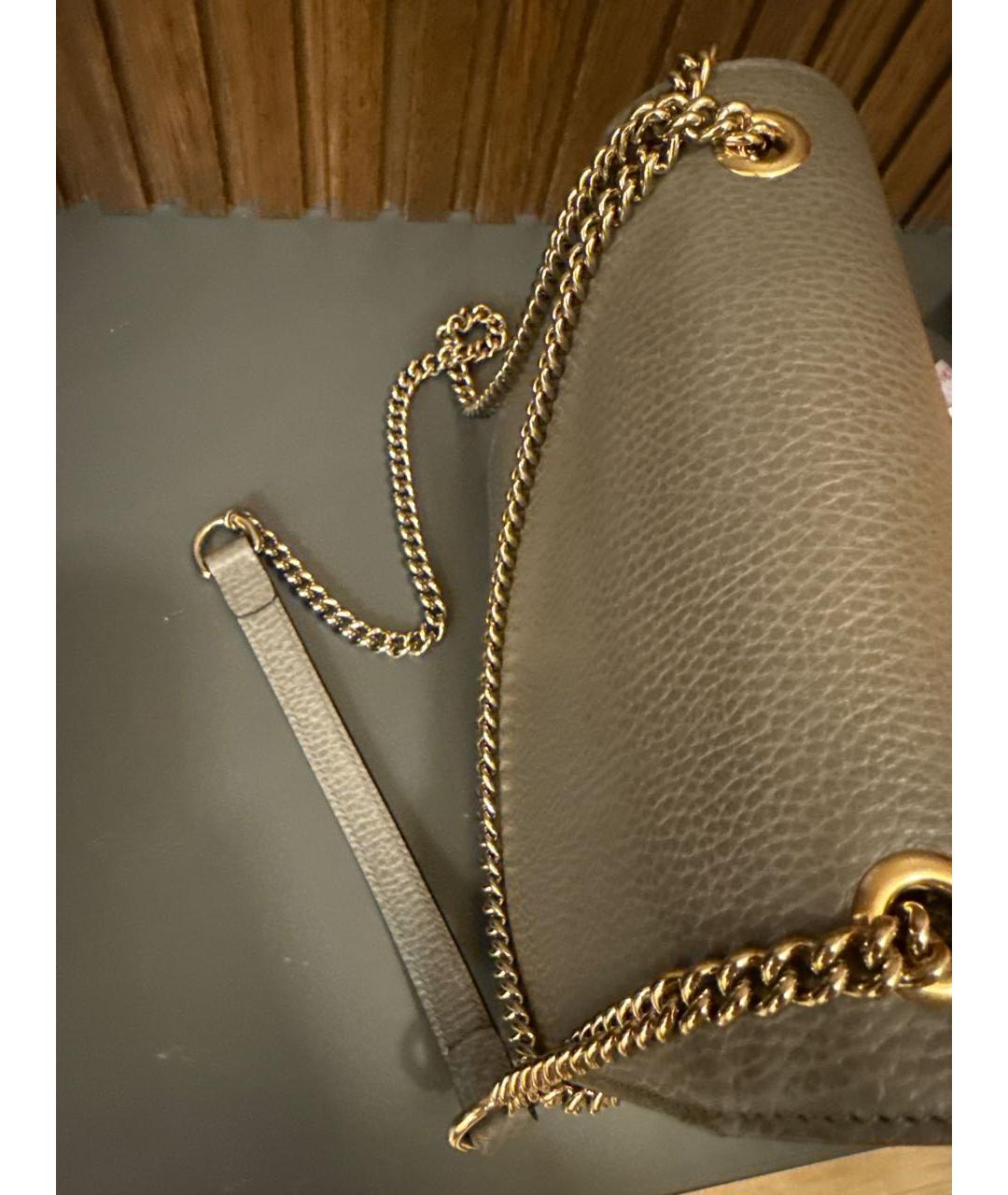 GUCCI Антрацитовая кожаная сумка через плечо, фото 5