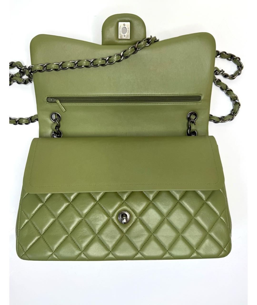 CHANEL Хаки кожаная сумка через плечо, фото 4
