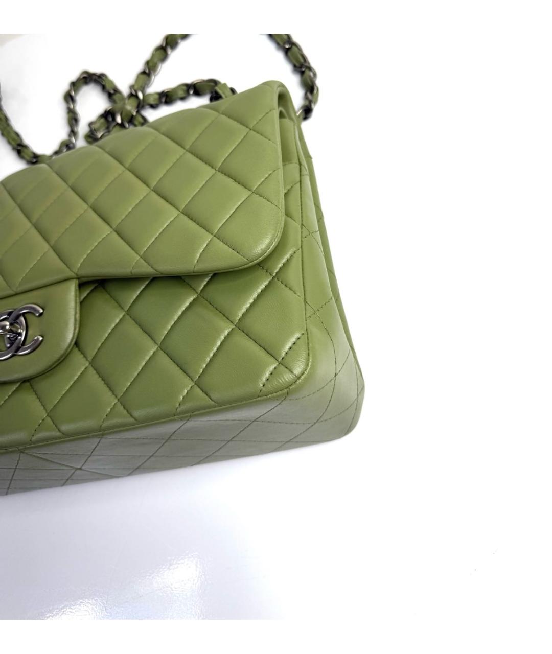 CHANEL Хаки кожаная сумка через плечо, фото 8