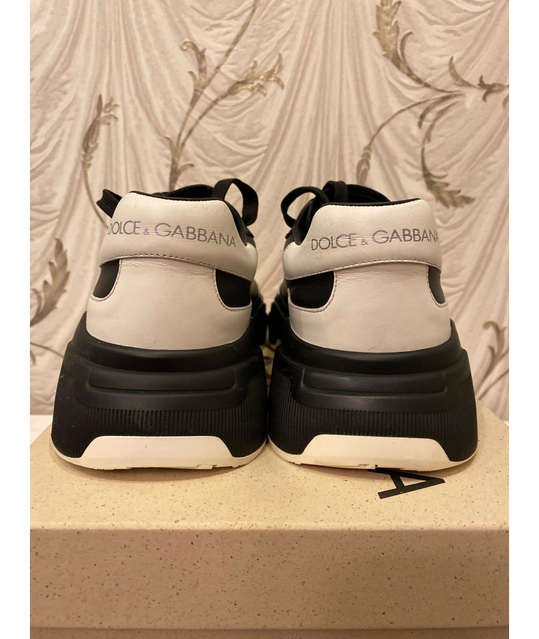 DOLCE&GABBANA Черные кожаные низкие кроссовки / кеды, фото 4