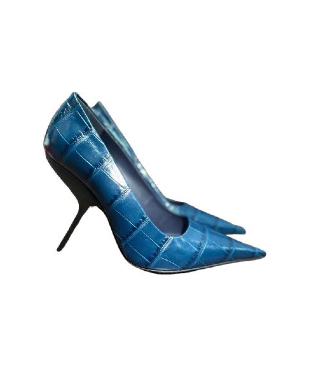 FERRAGAMO Темно-синие кожаные туфли, фото 5