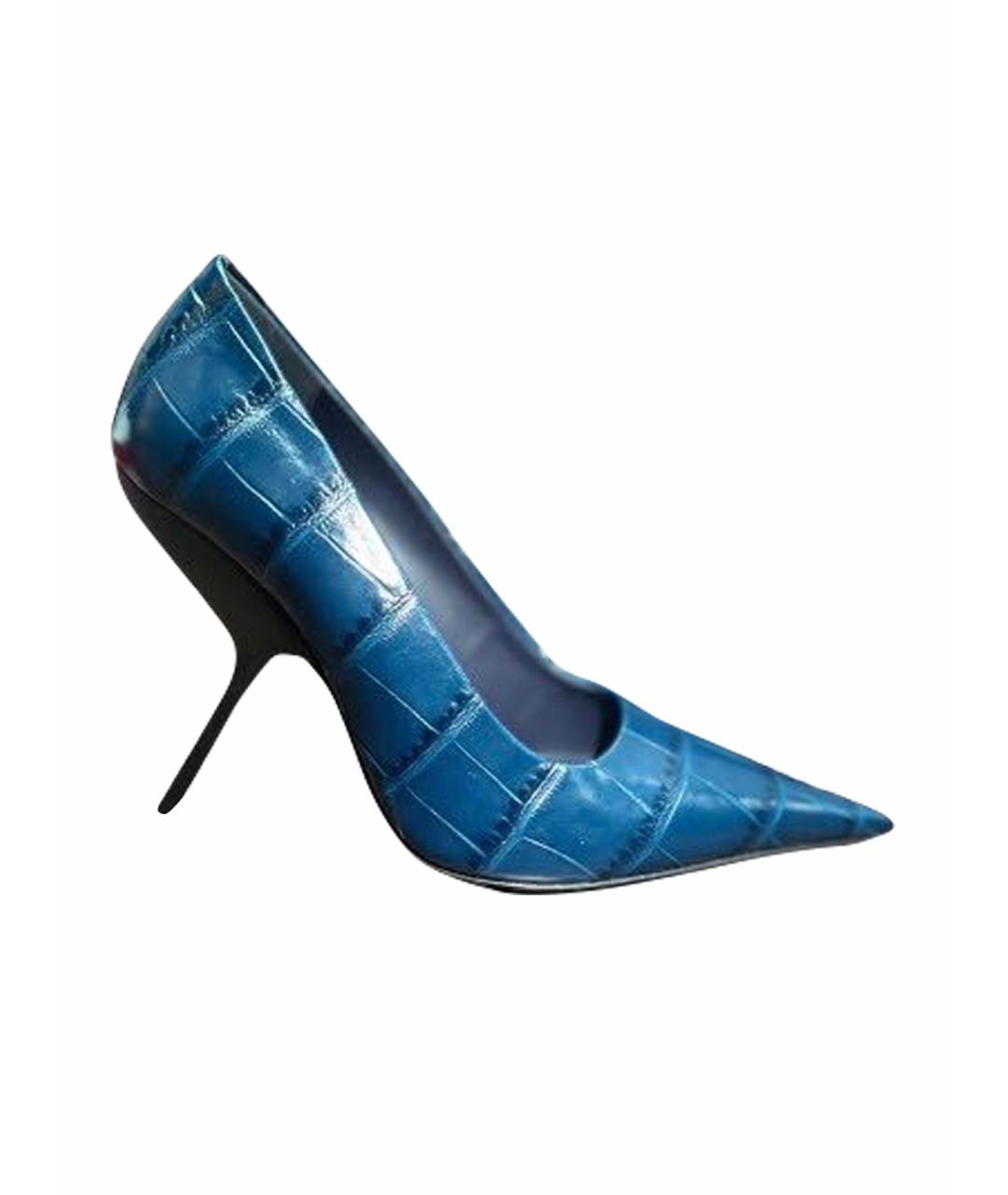 FERRAGAMO Темно-синие кожаные туфли, фото 1