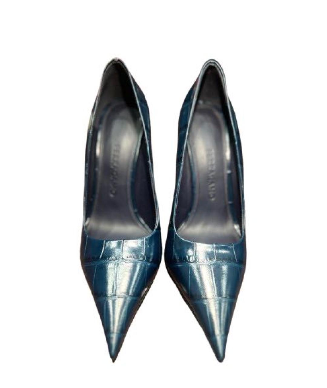 FERRAGAMO Темно-синие кожаные туфли, фото 2