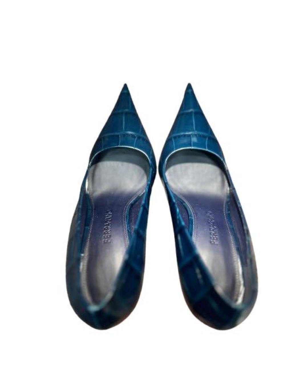 FERRAGAMO Темно-синие кожаные туфли, фото 3