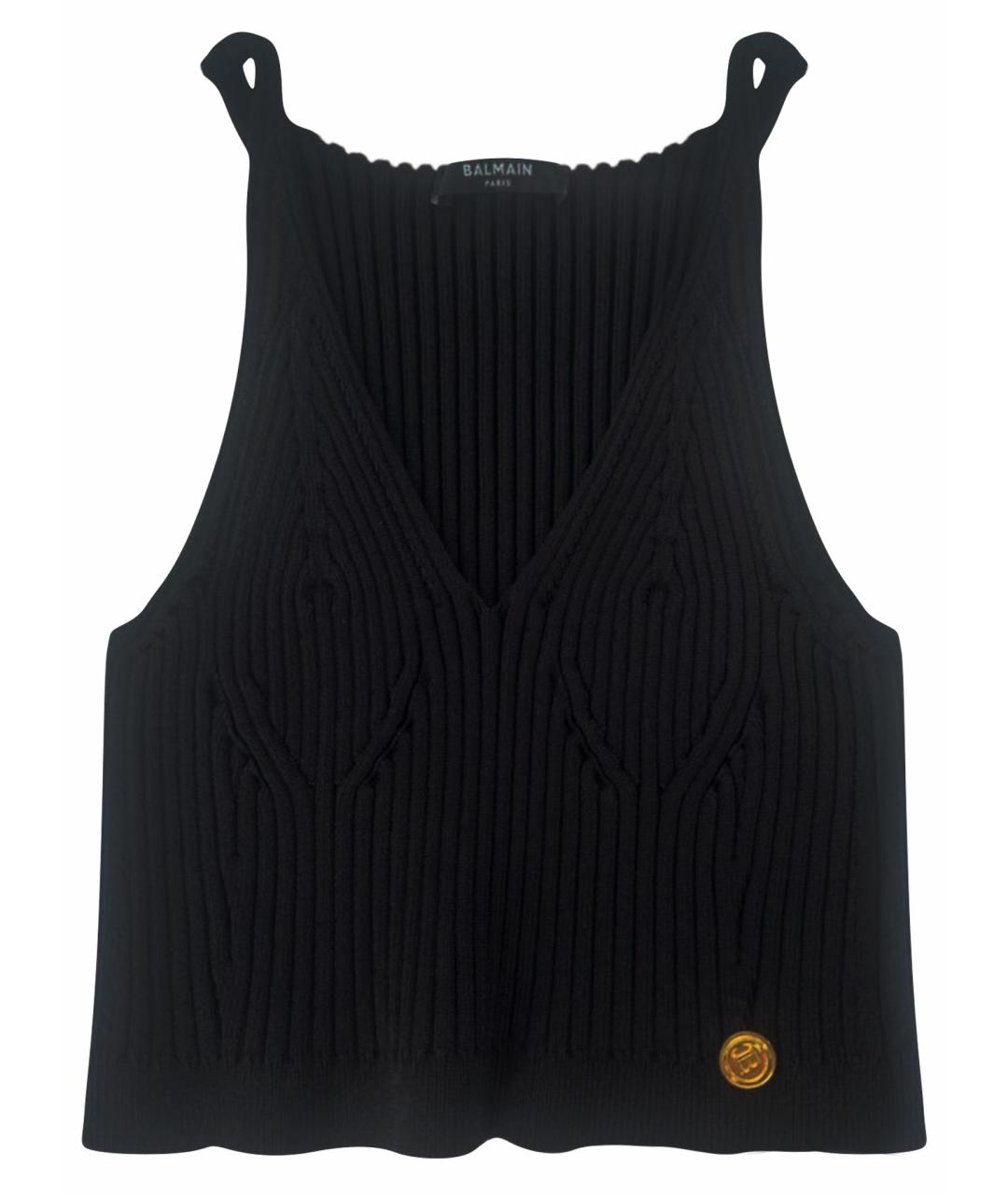 BALMAIN Черная майка, фото 1