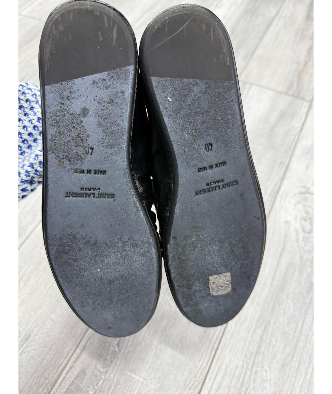 SAINT LAURENT Черные кожаные лоферы, фото 7