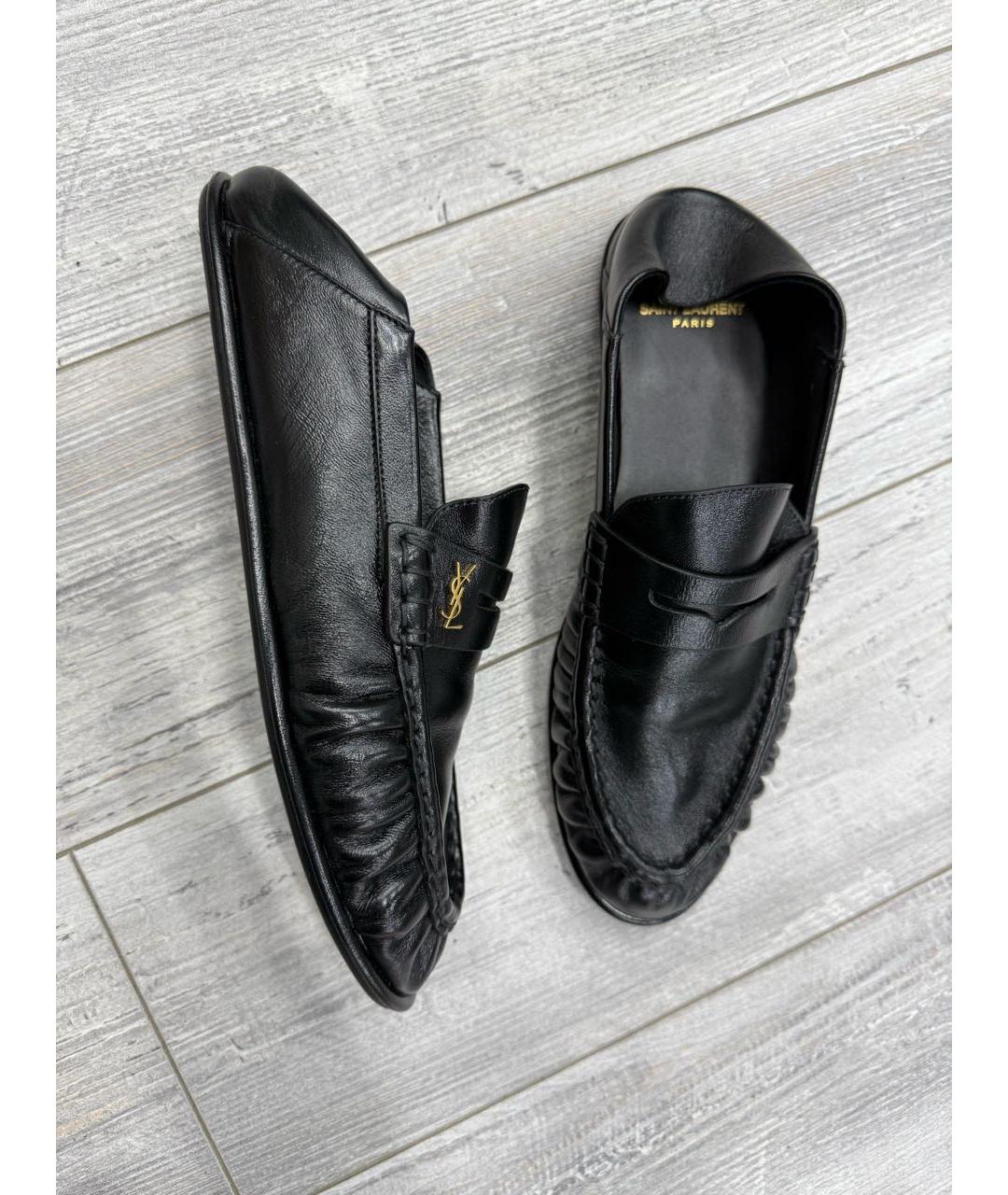SAINT LAURENT Черные кожаные лоферы, фото 8