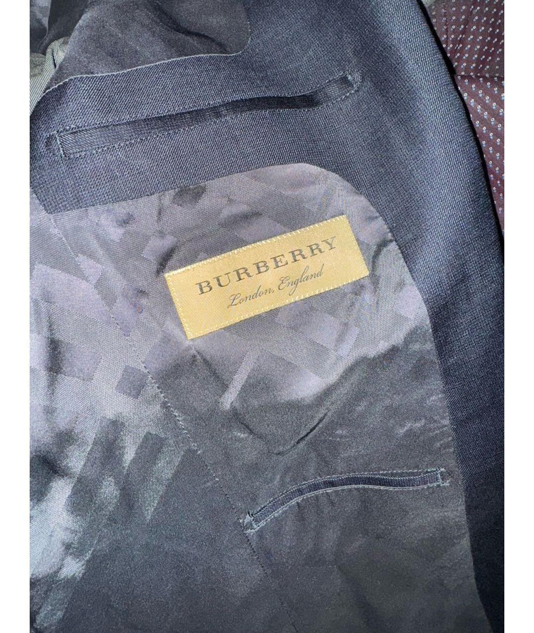BURBERRY Темно-синий шерстяной пиджак, фото 4