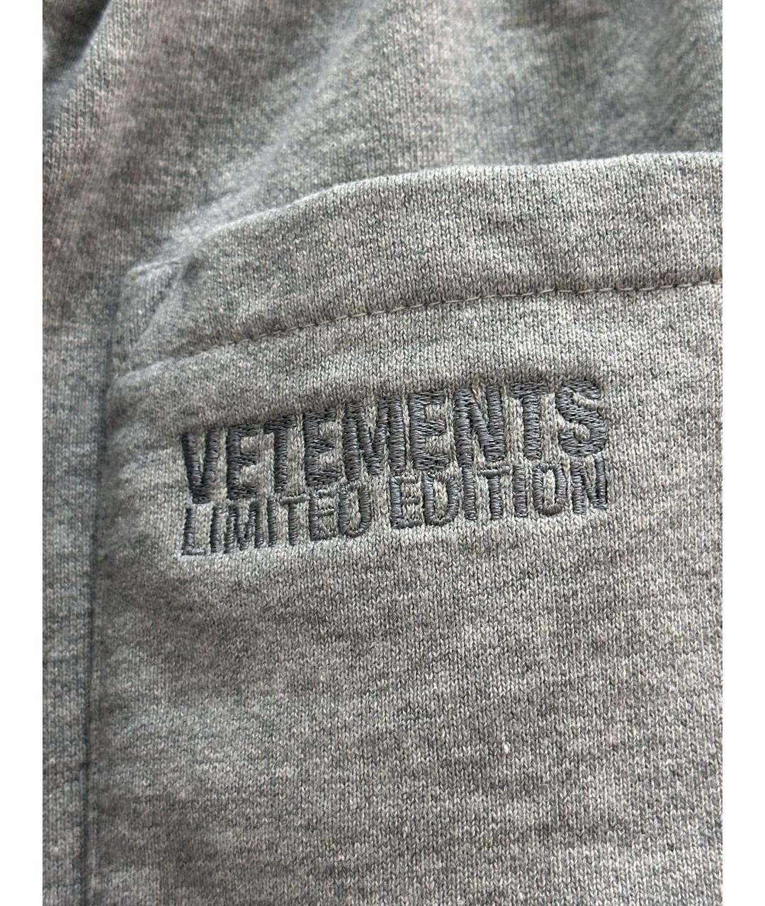 VETEMENTS Серые хлопковые повседневные брюки, фото 4