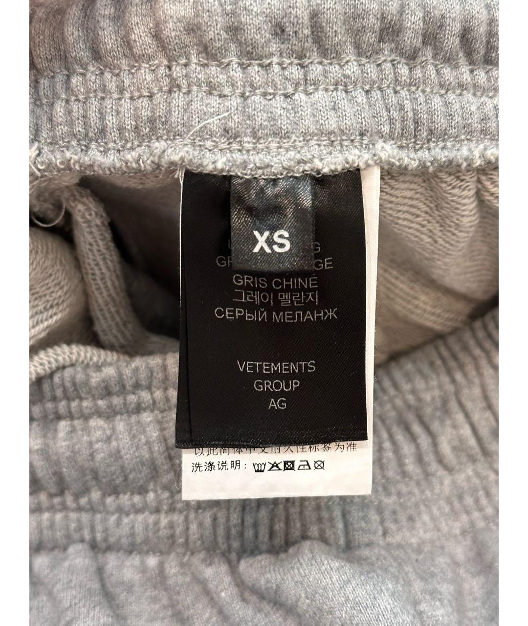 VETEMENTS Серые хлопковые повседневные брюки, фото 6