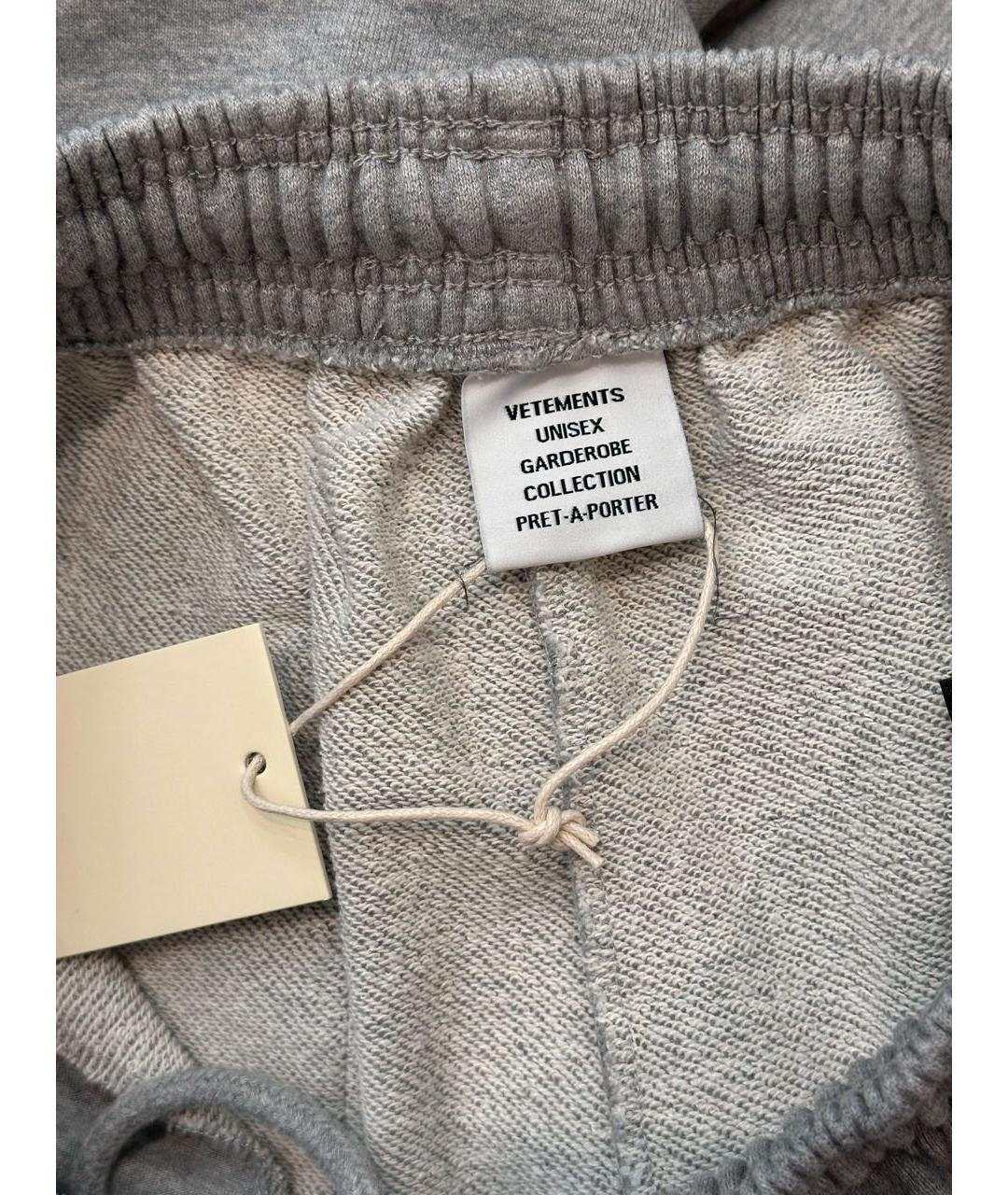 VETEMENTS Серые хлопковые повседневные брюки, фото 5
