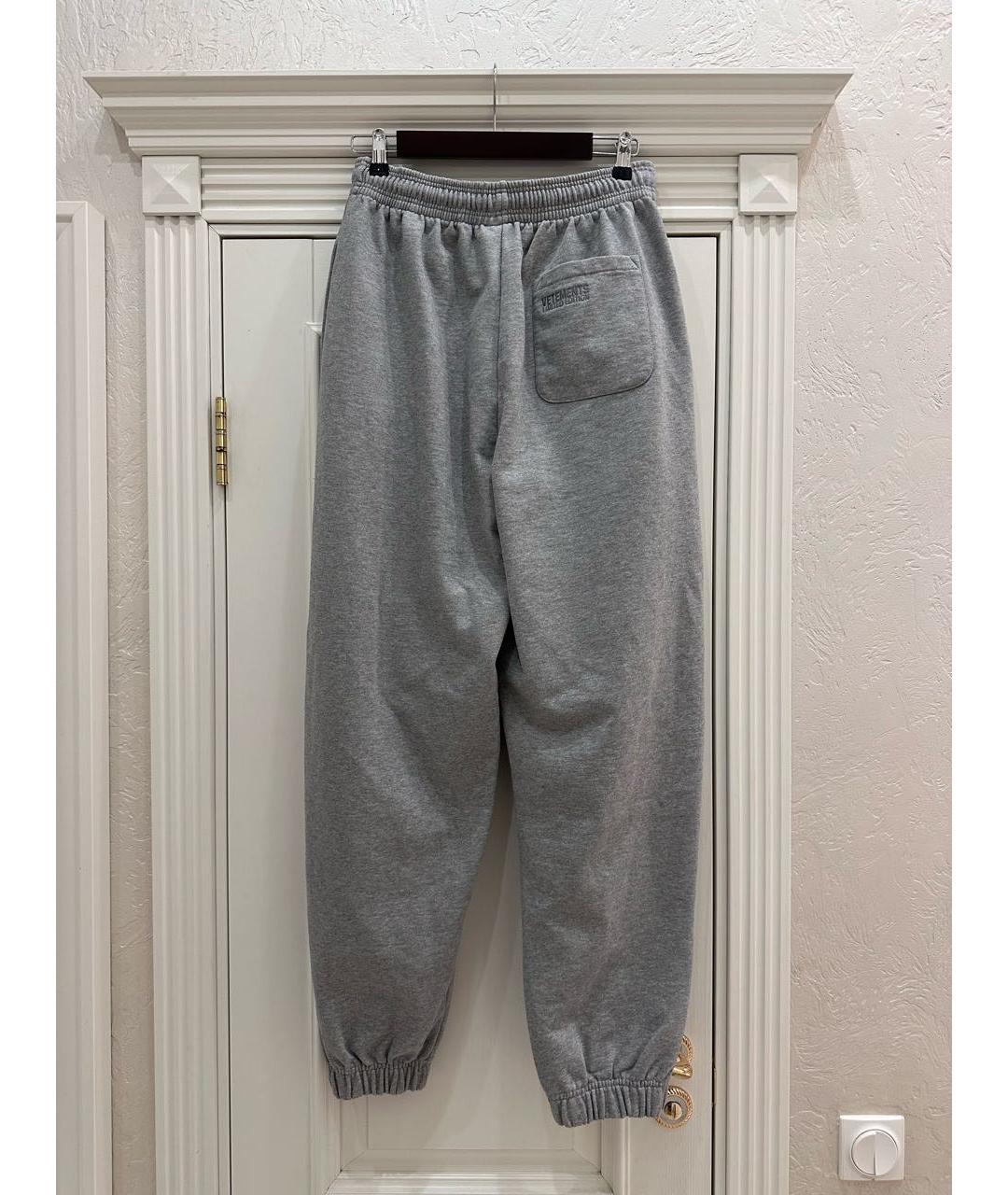 VETEMENTS Серые хлопковые повседневные брюки, фото 2