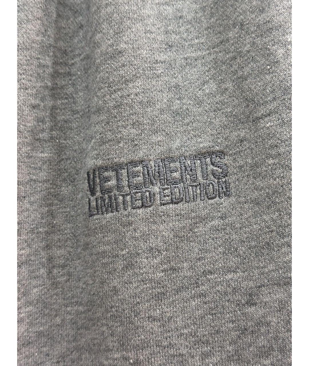 VETEMENTS Серые хлопковые повседневные брюки, фото 3