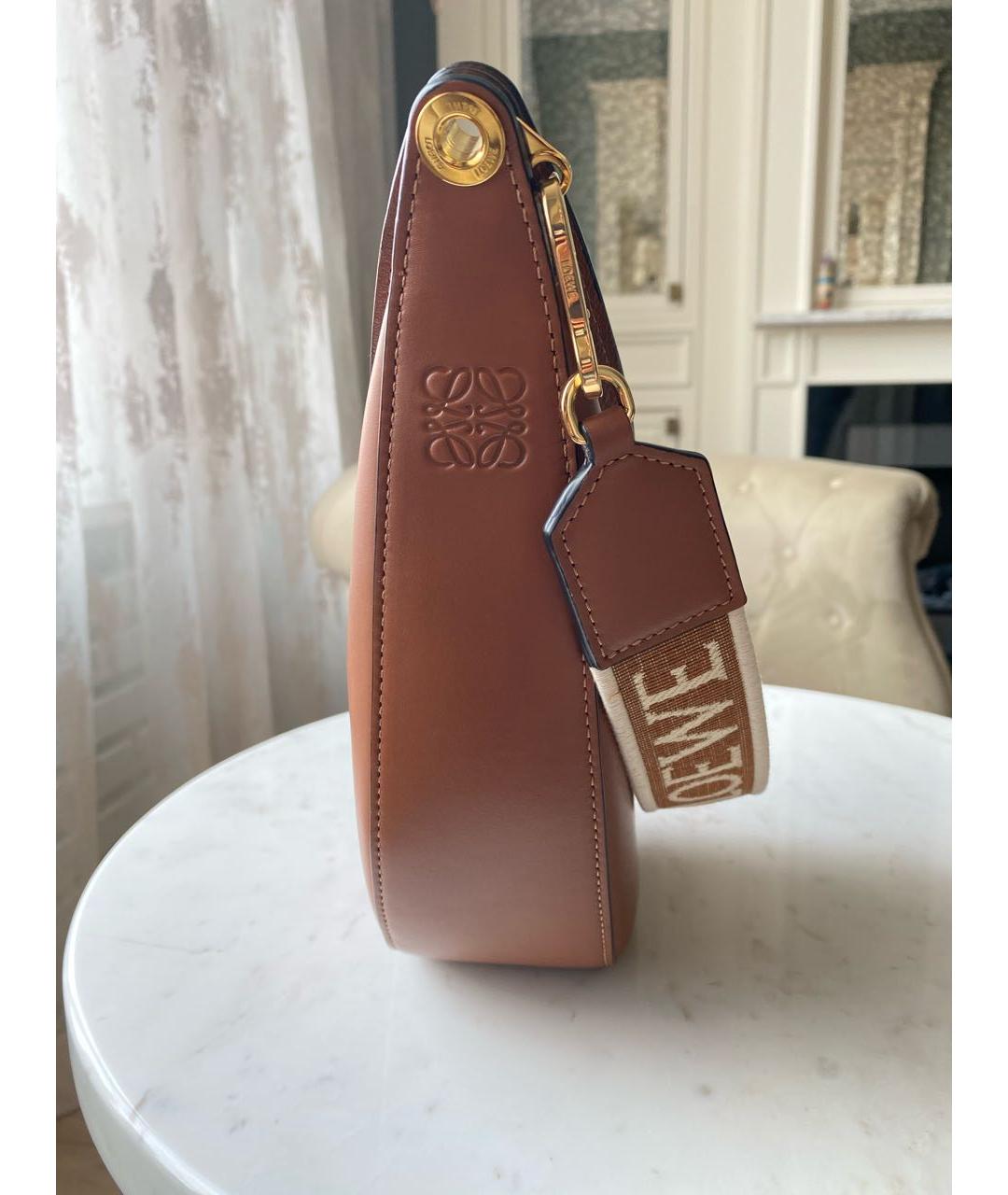 LOEWE Коричневая кожаная сумка с короткими ручками, фото 3
