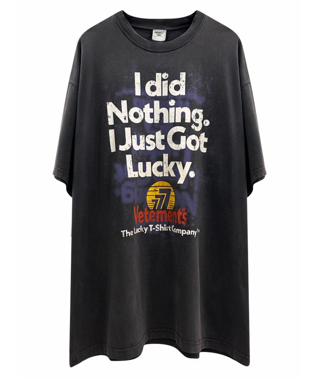 VETEMENTS Черная хлопковая футболка, фото 1