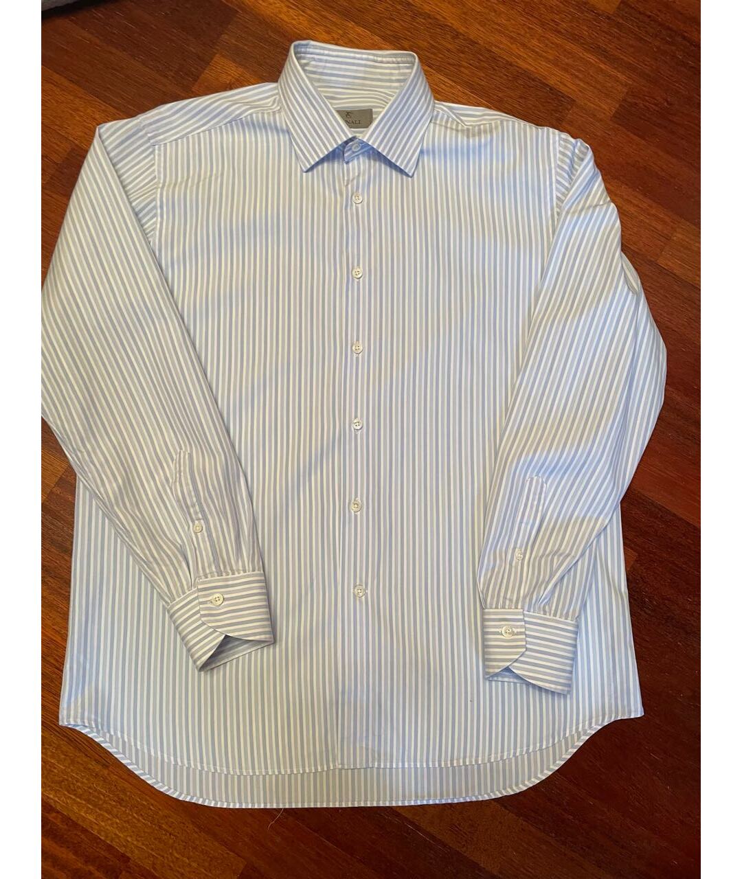 CANALI Голубая хлопковая классическая рубашка, фото 7