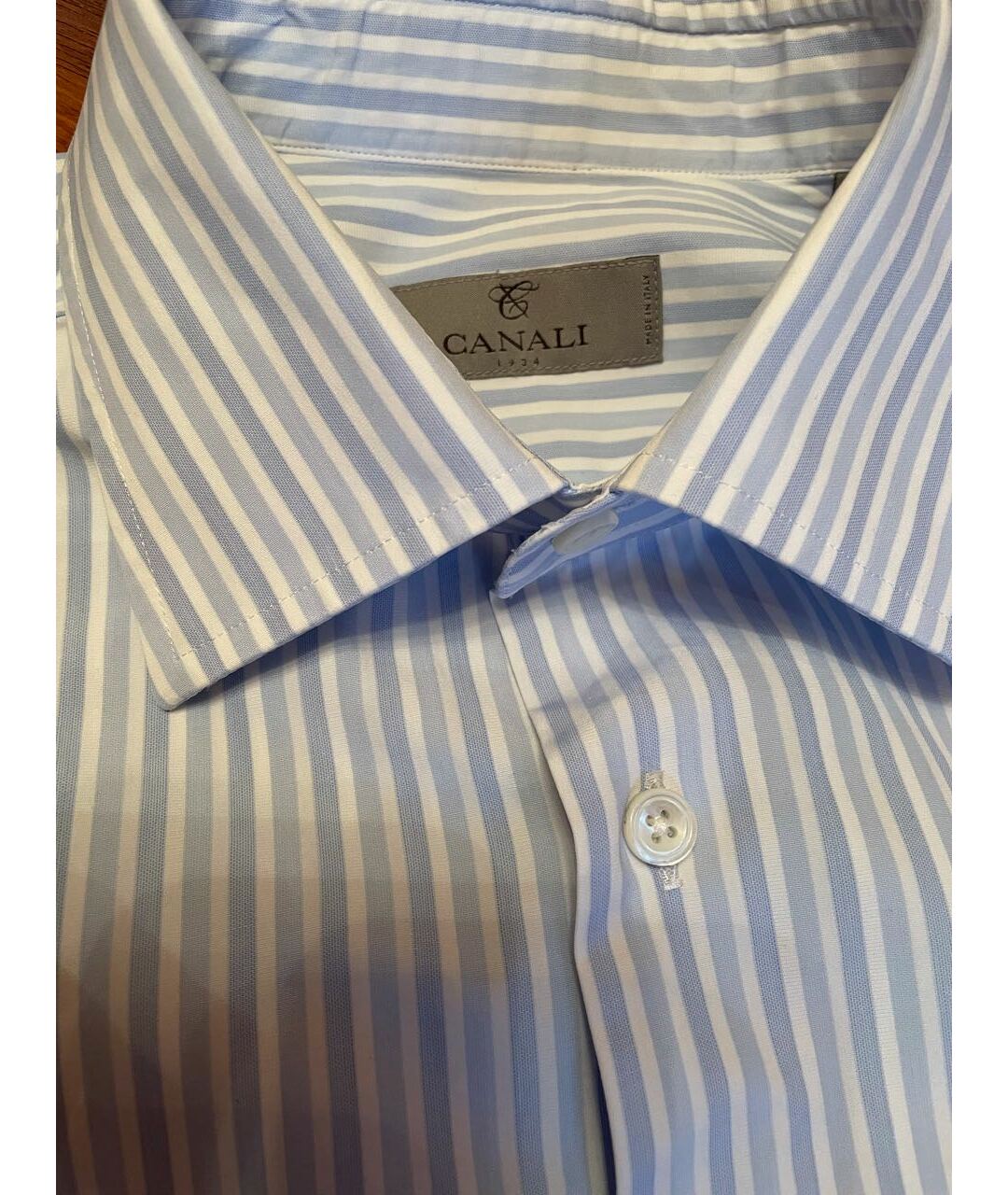 CANALI Голубая хлопковая классическая рубашка, фото 4