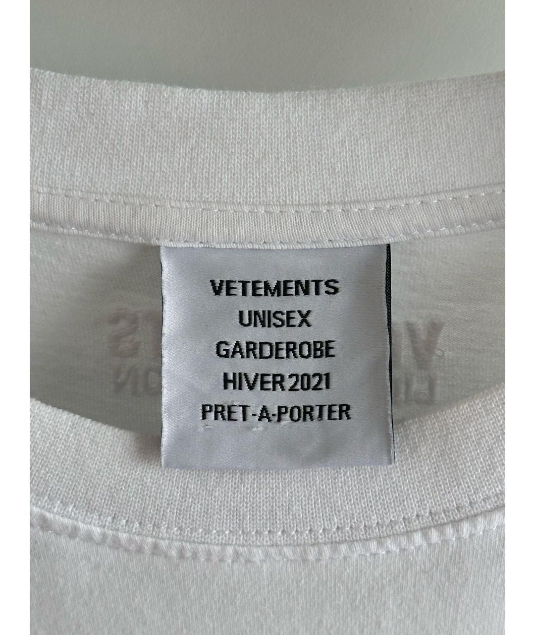VETEMENTS Белая хлопковая футболка, фото 5