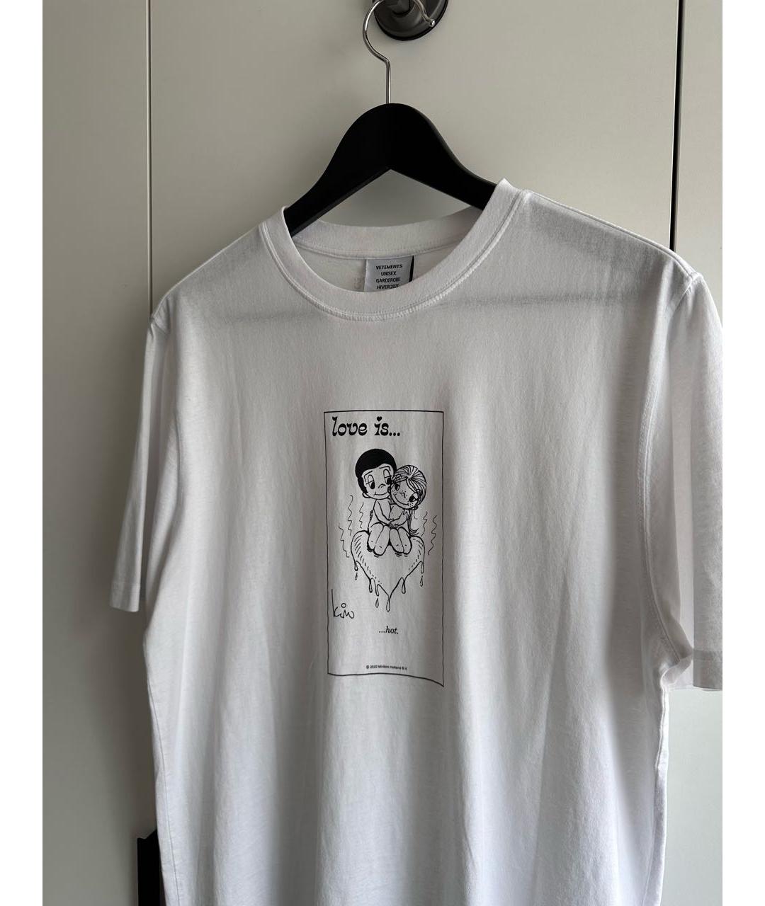 VETEMENTS Белая хлопковая футболка, фото 3