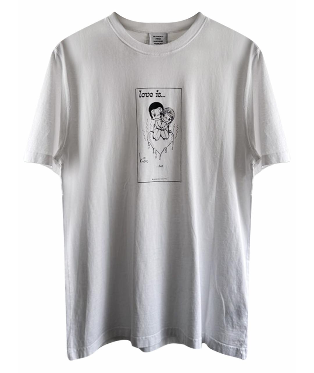VETEMENTS Белая хлопковая футболка, фото 1