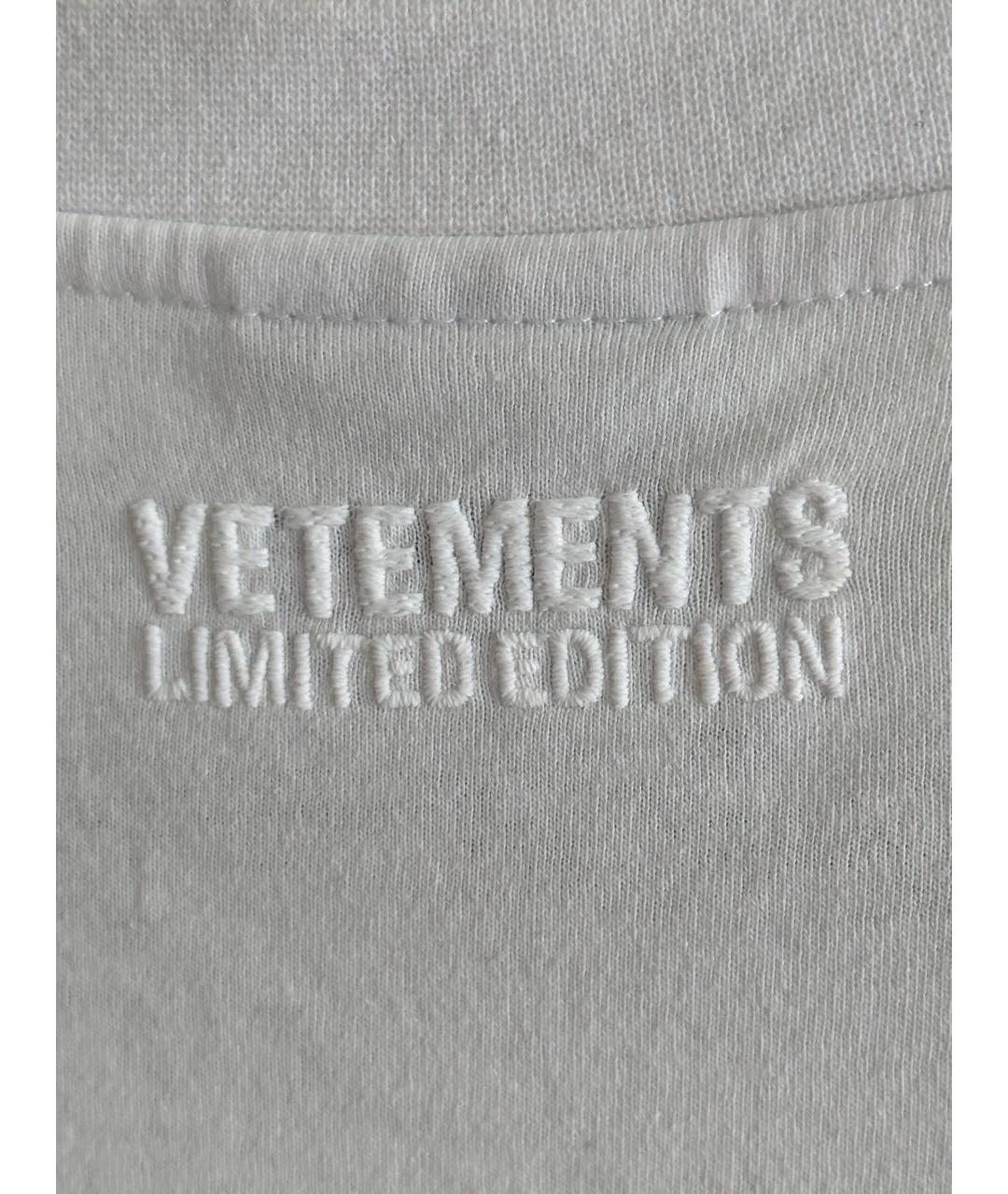 VETEMENTS Белая хлопковая футболка, фото 4