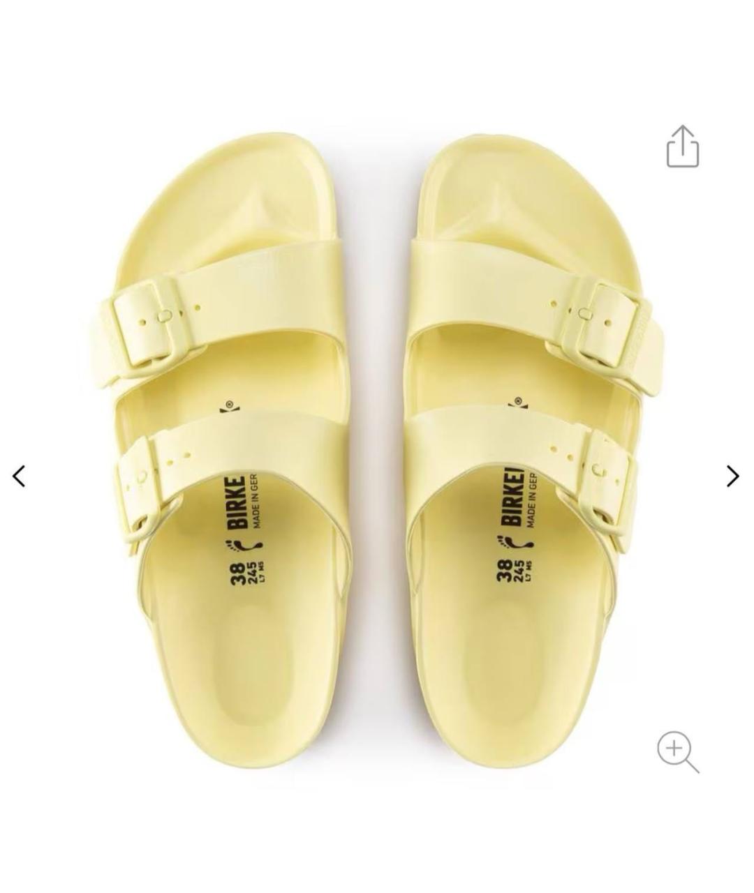 BIRKENSTOCK Желтые резиновые шлепанцы, фото 3