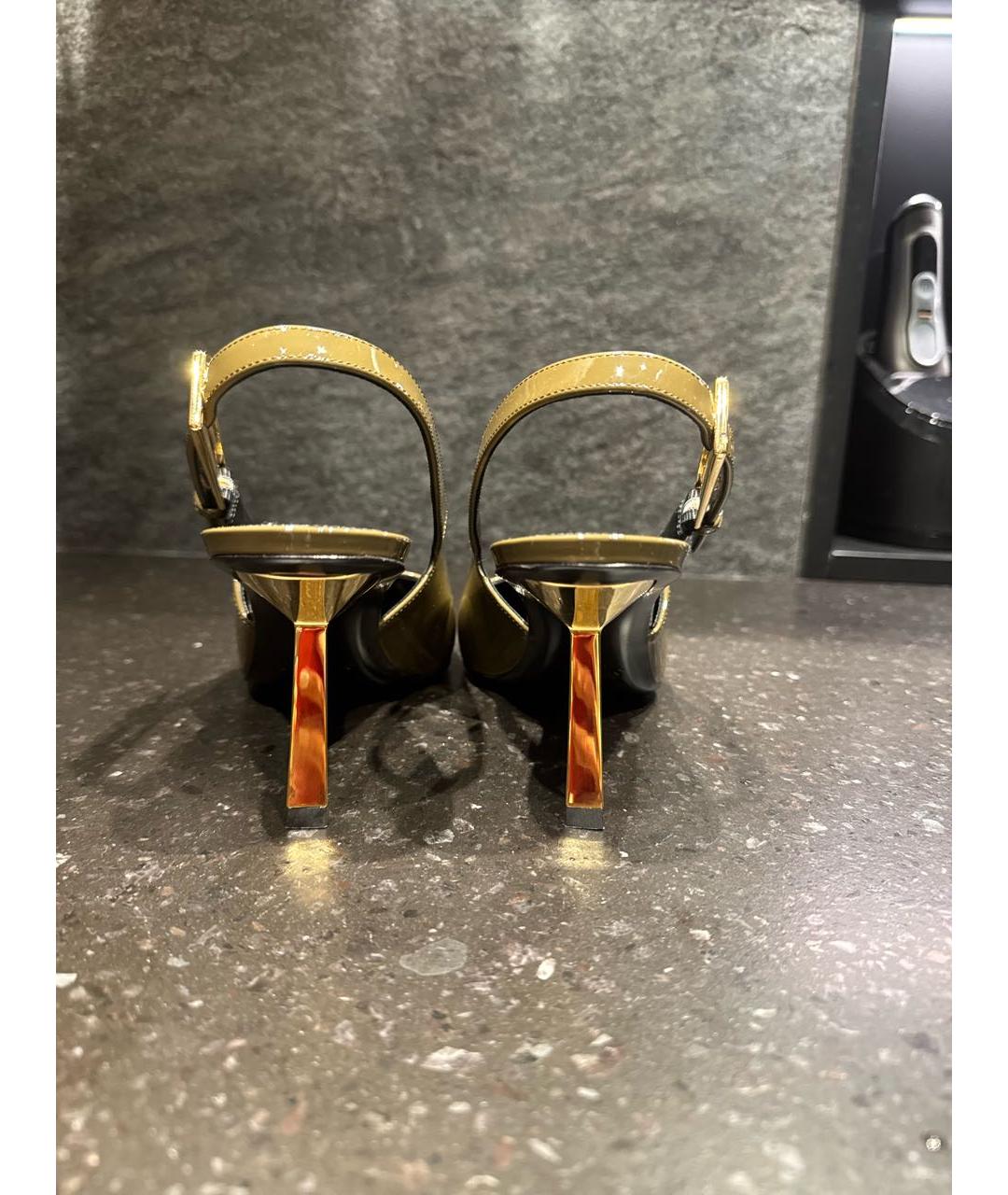 SAINT LAURENT Коричневые туфли из лакированной кожи, фото 3