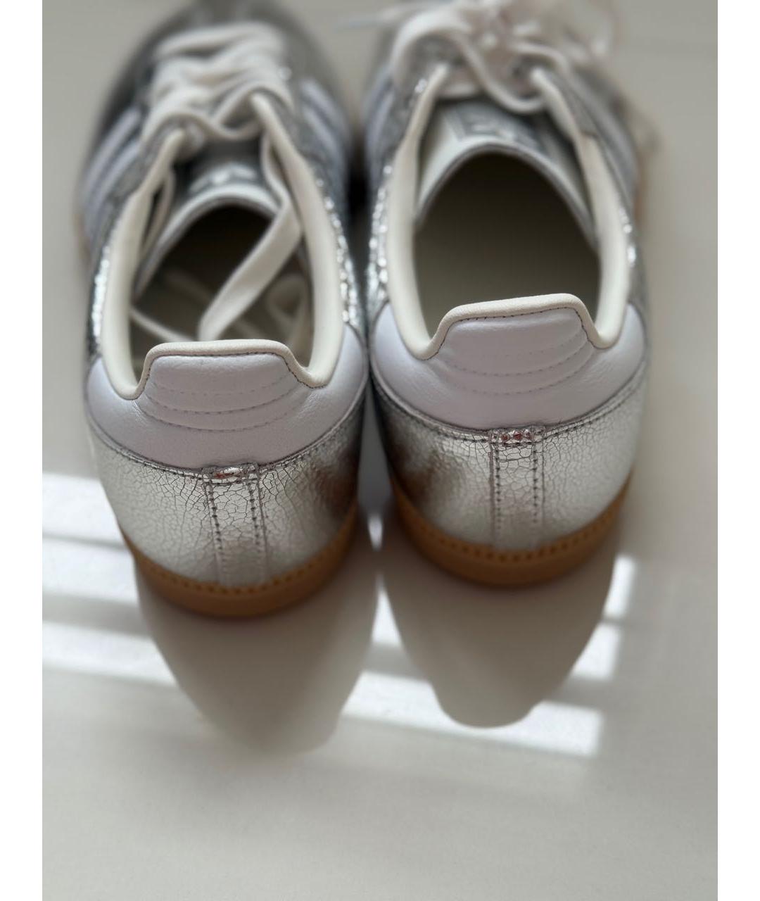 ADIDAS Серебряные кожаные кеды, фото 5