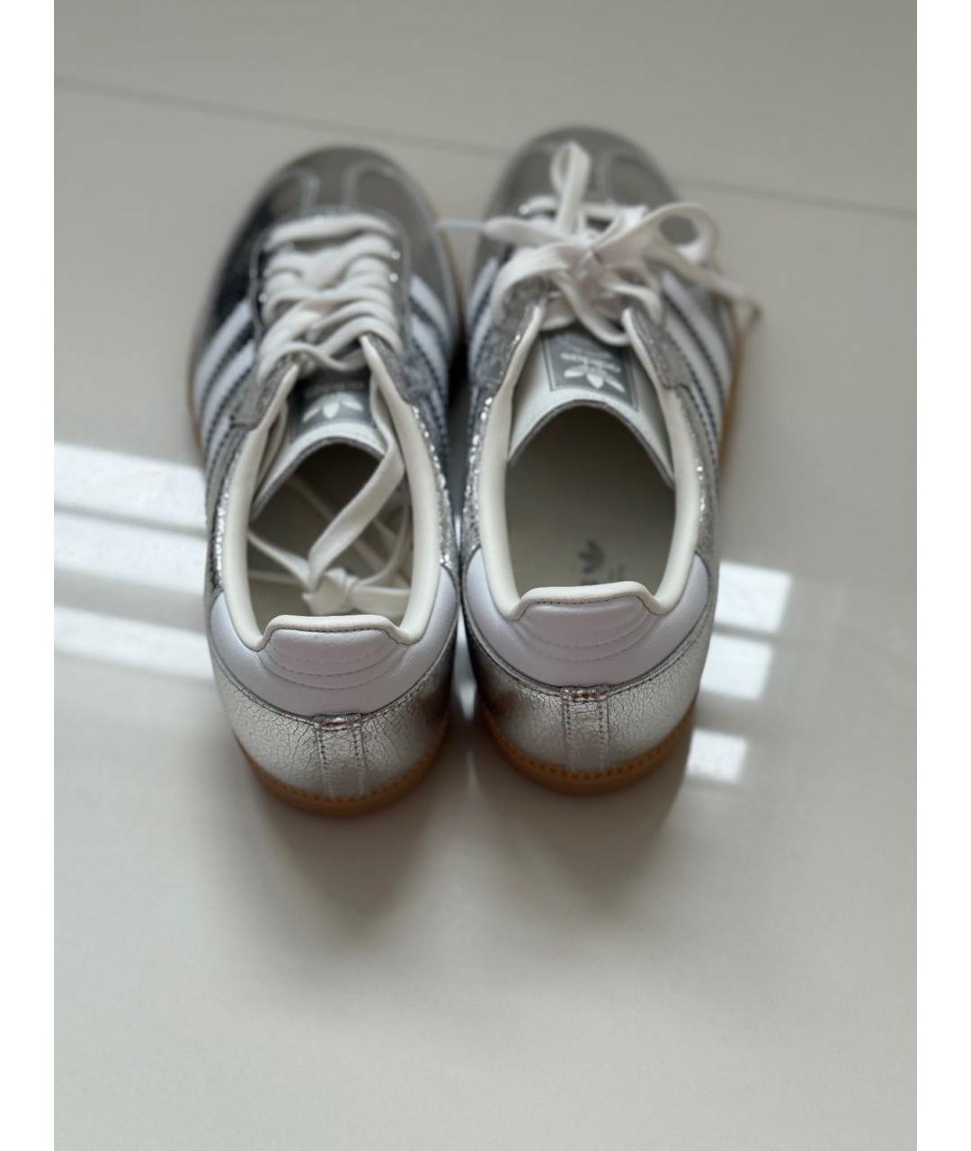 ADIDAS Серебряные кожаные кеды, фото 4