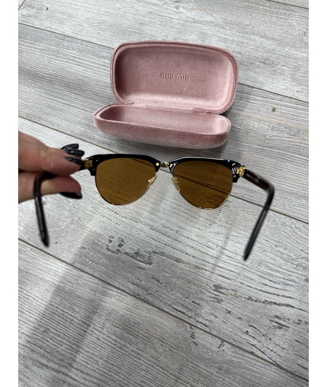 MIU MIU Черные пластиковые солнцезащитные очки, фото 5