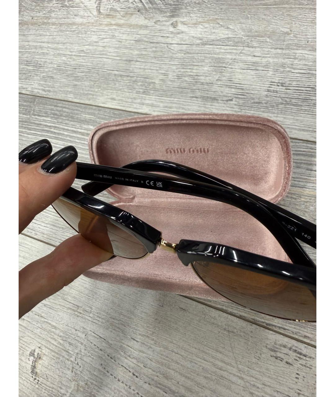 MIU MIU Черные пластиковые солнцезащитные очки, фото 7