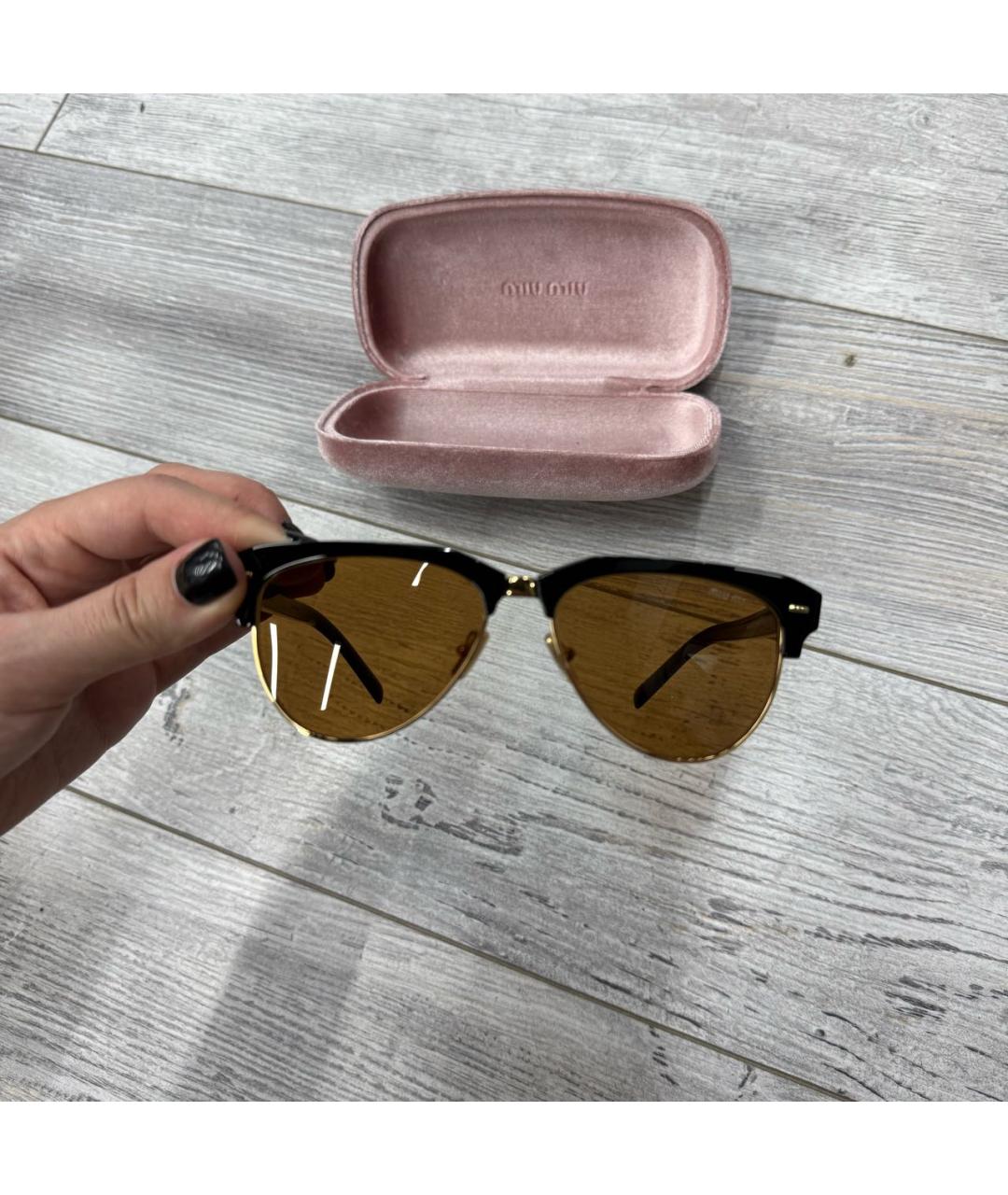 MIU MIU Черные пластиковые солнцезащитные очки, фото 8