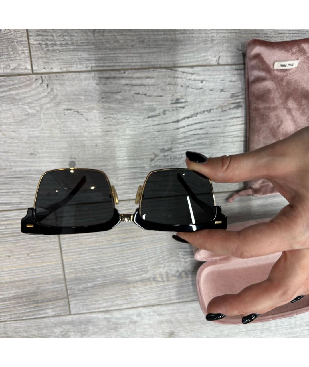 MIU MIU Черные пластиковые солнцезащитные очки, фото 5