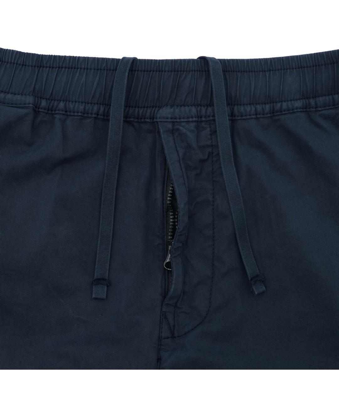 STONE ISLAND Темно-синие хлопко-эластановые повседневные брюки, фото 2