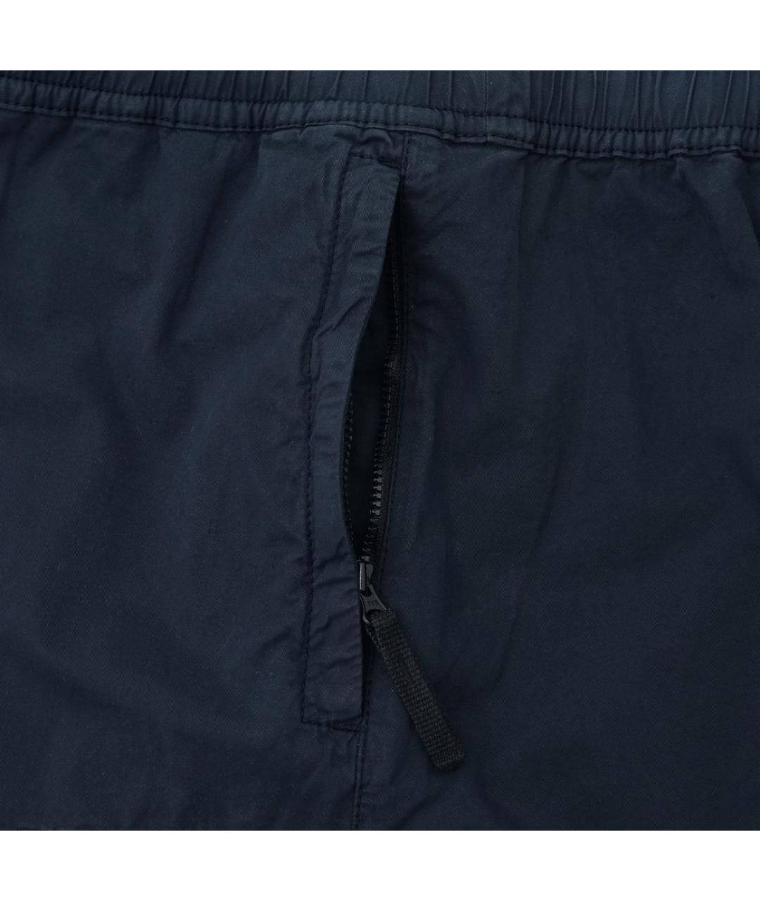 STONE ISLAND Темно-синие хлопко-эластановые повседневные брюки, фото 3