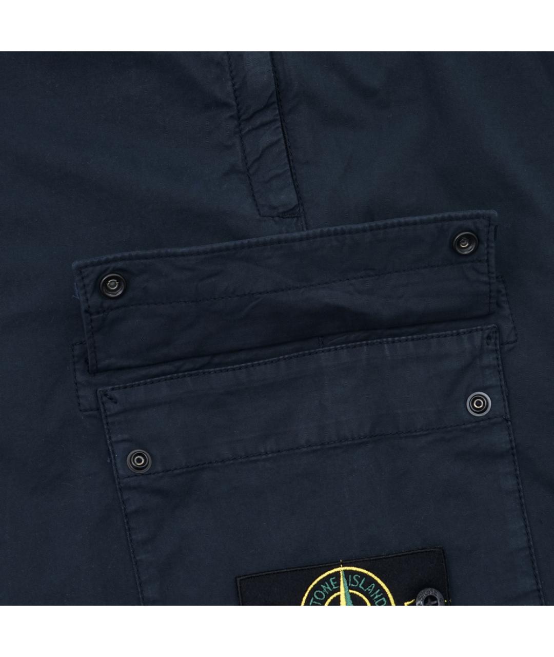 STONE ISLAND Темно-синие хлопко-эластановые повседневные брюки, фото 6
