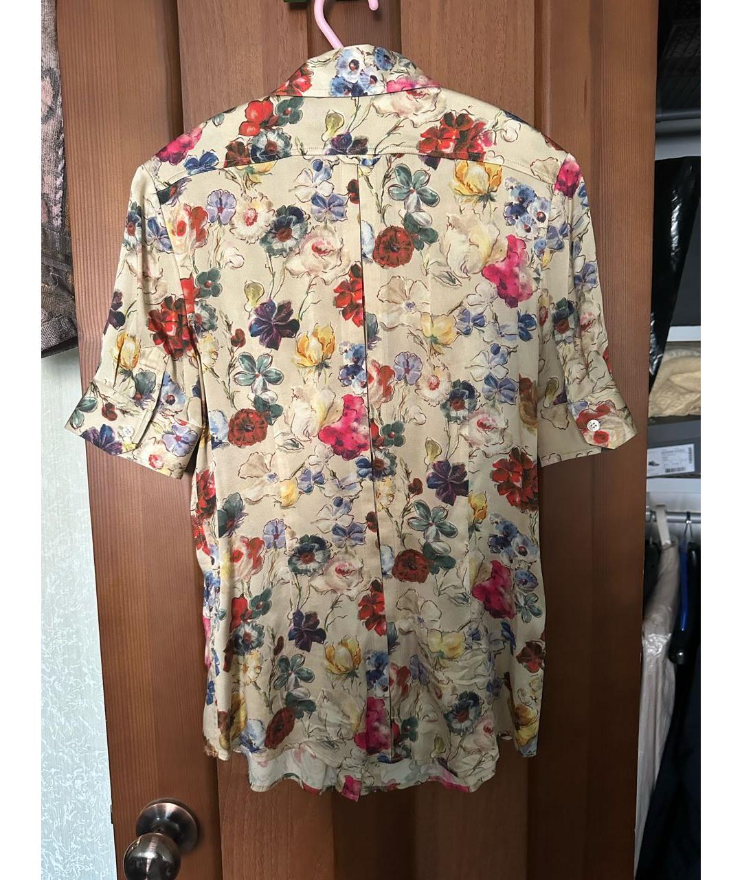 DOLCE&GABBANA Бежевая шелковая рубашка, фото 2