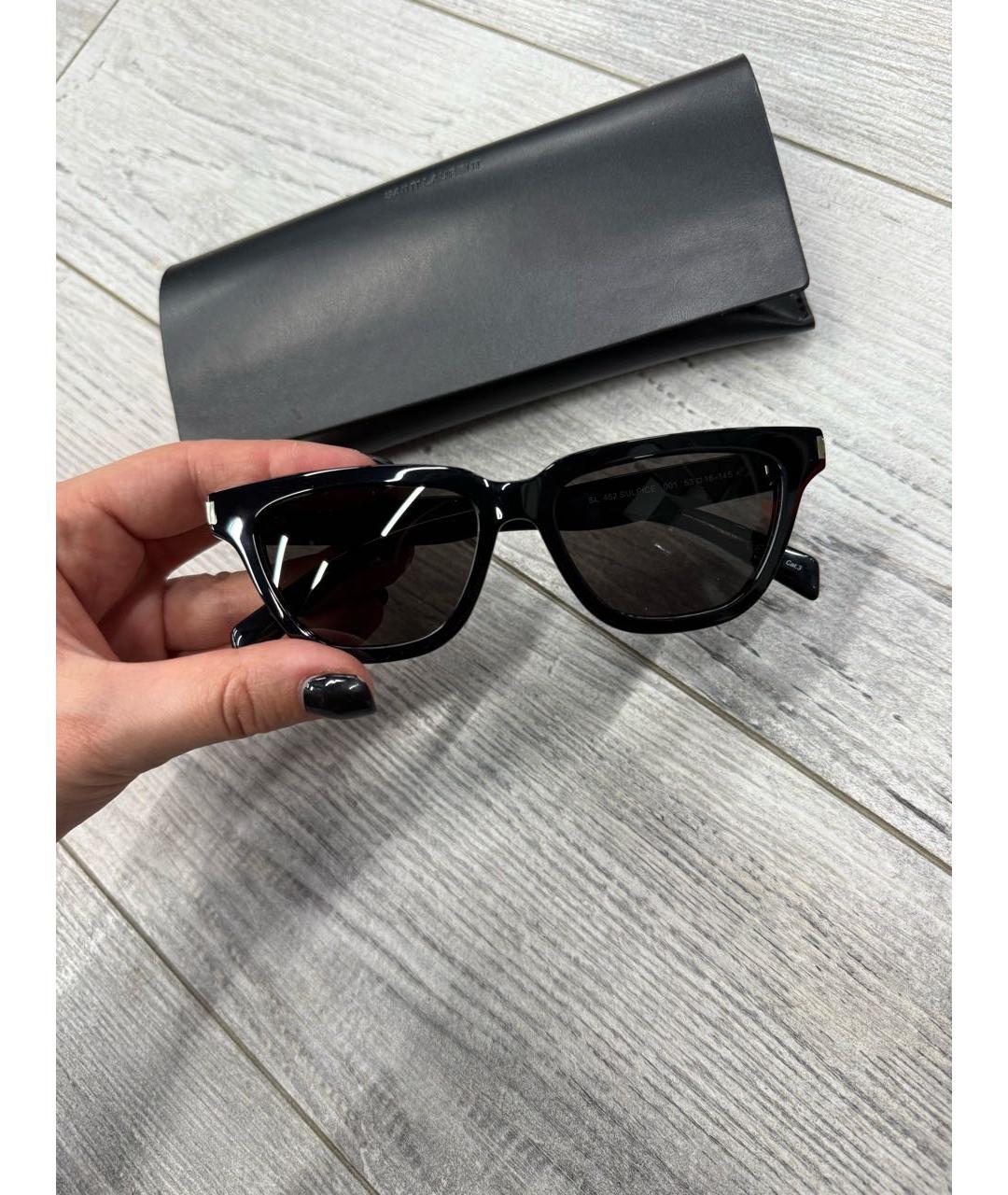 SAINT LAURENT Черные пластиковые солнцезащитные очки, фото 5