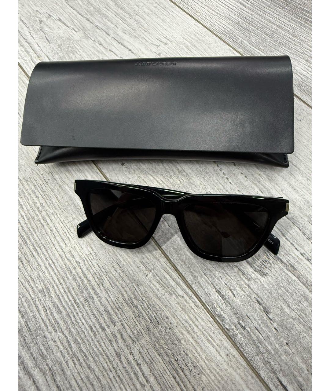 SAINT LAURENT Черные пластиковые солнцезащитные очки, фото 2