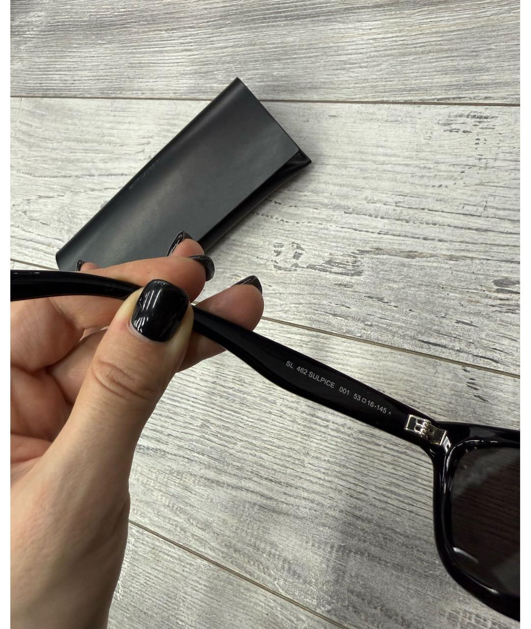 SAINT LAURENT Черные пластиковые солнцезащитные очки, фото 4