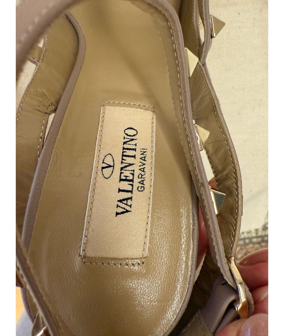 VALENTINO Бежевые кожаные туфли, фото 8