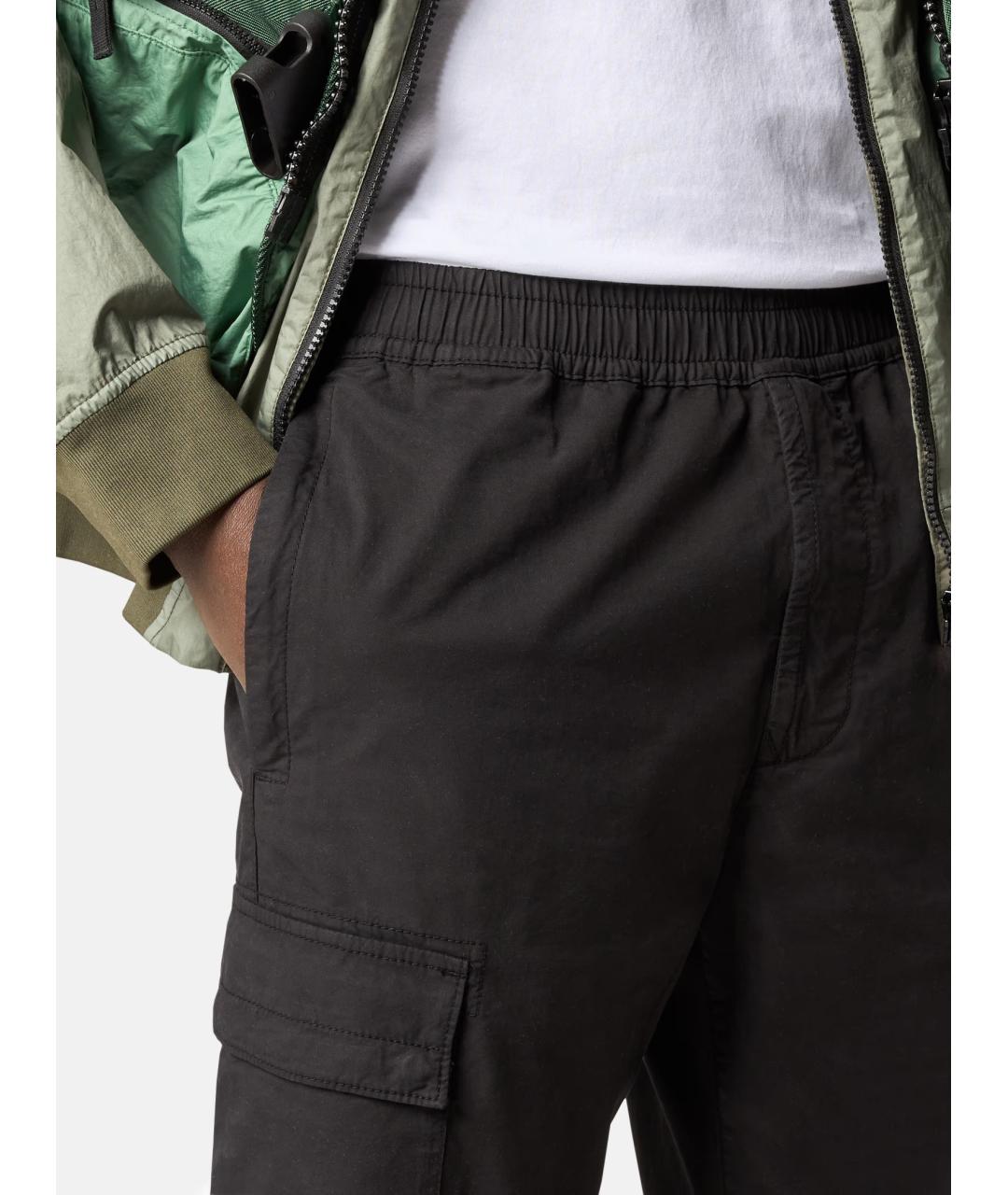 STONE ISLAND Черные хлопко-эластановые повседневные брюки, фото 8