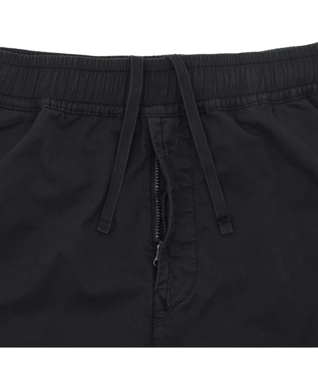 STONE ISLAND Черные хлопко-эластановые повседневные брюки, фото 2